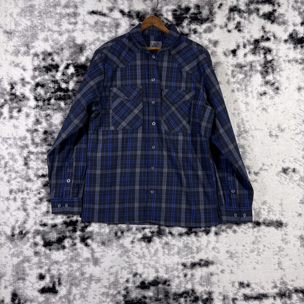 Vertx Flannel Shirt Mens Size Medium Blue Black Performance Outdoors Casual